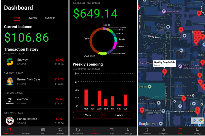 SDSUPlus - Meal Plan App